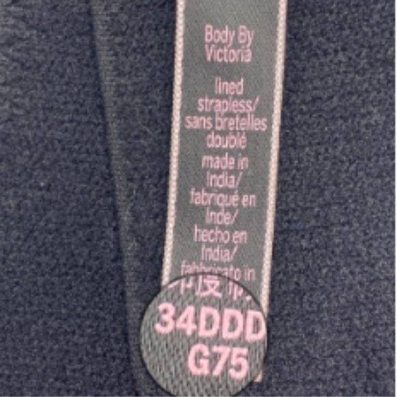 VS BLK Lightly Lined Strapless, 34DDD *P1066 - Picture 6 of 7